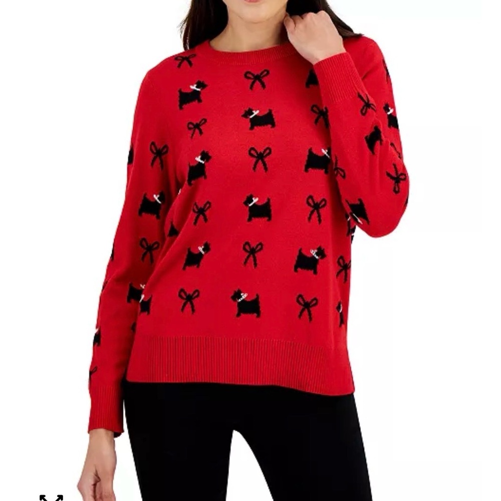 NWT Red Scottie Dog Crewneck Sweater